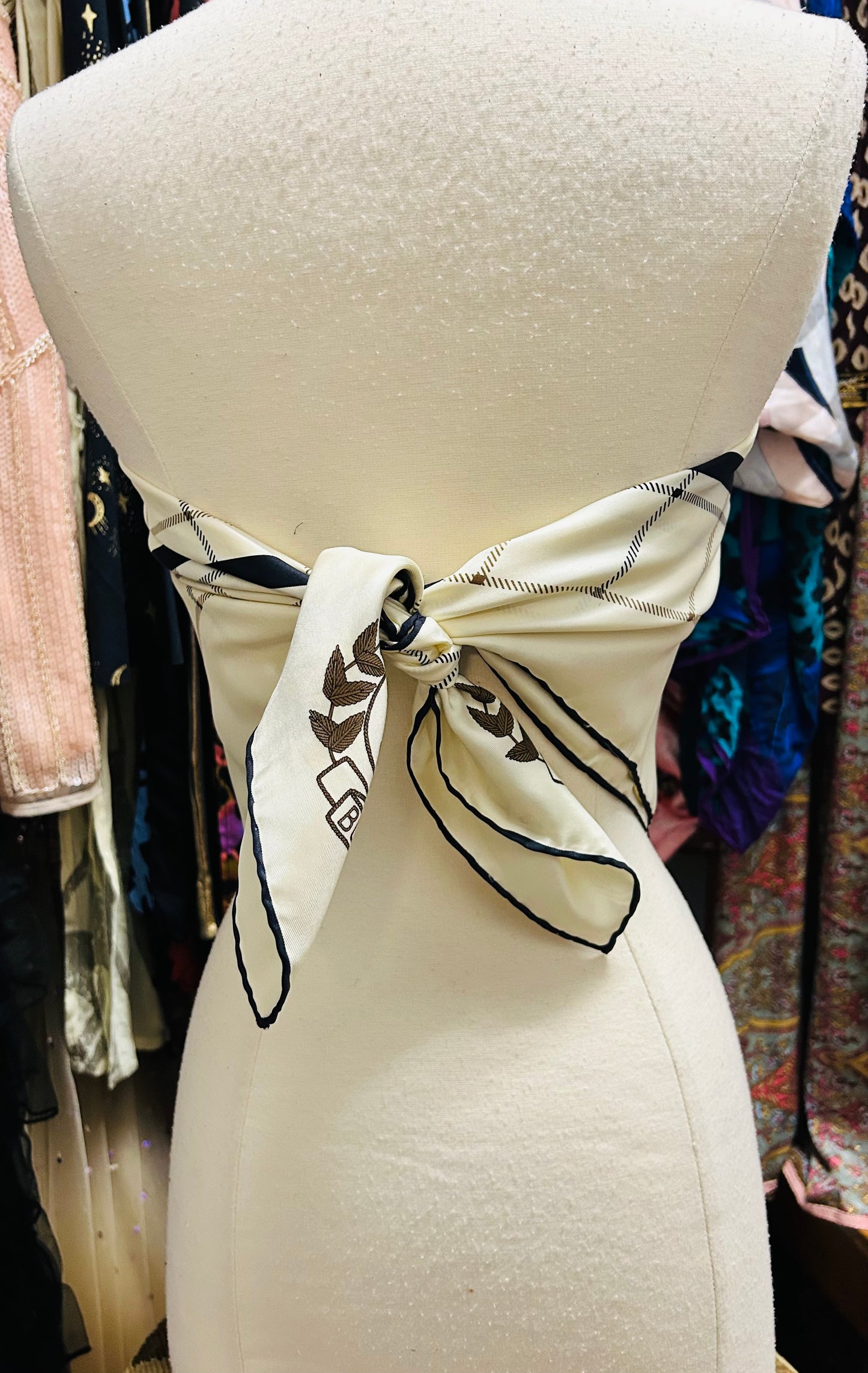 OOAK Vintage Burberry Silk Scarf Top