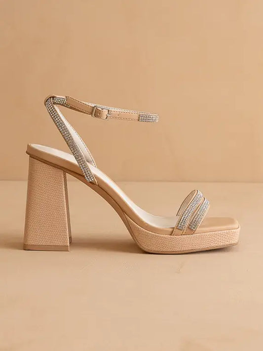 Suva Rhinestone and Reptile Print Strappy