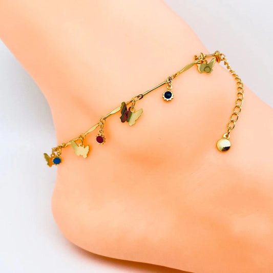 Butterfly Pendant Chain Anklet