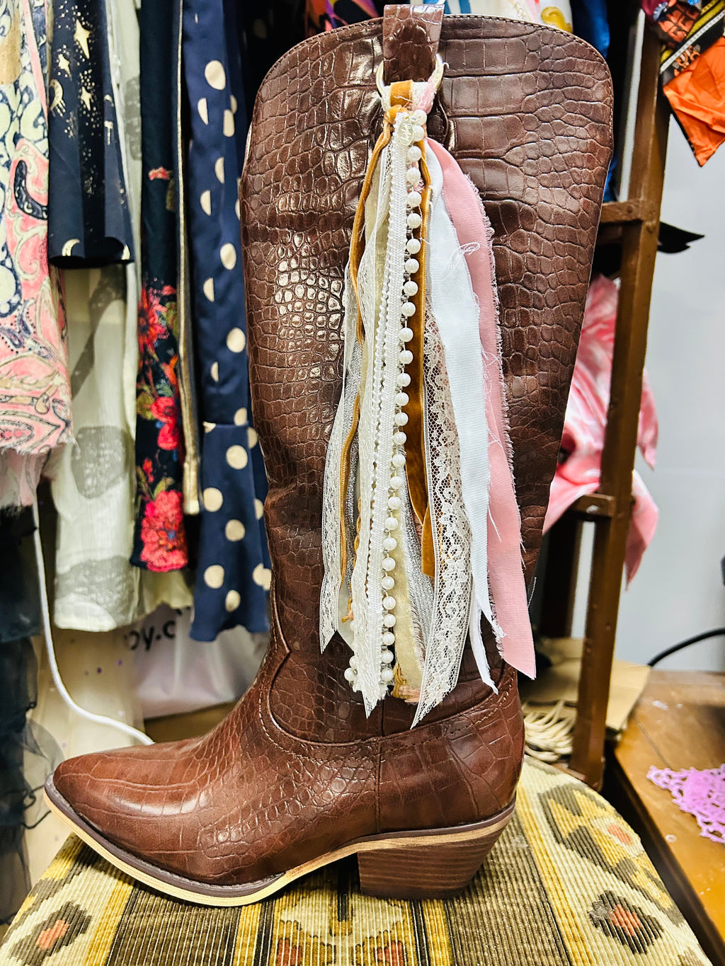 Handmade Large Boot Fabric Charms