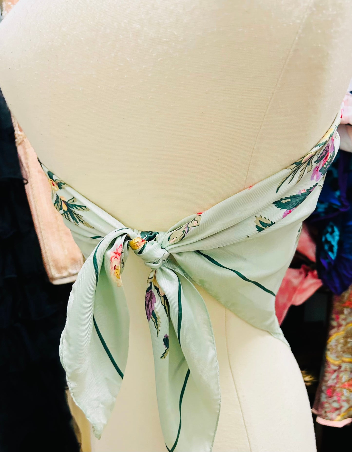 OOAK Vintage Silk Echo Scarf Top