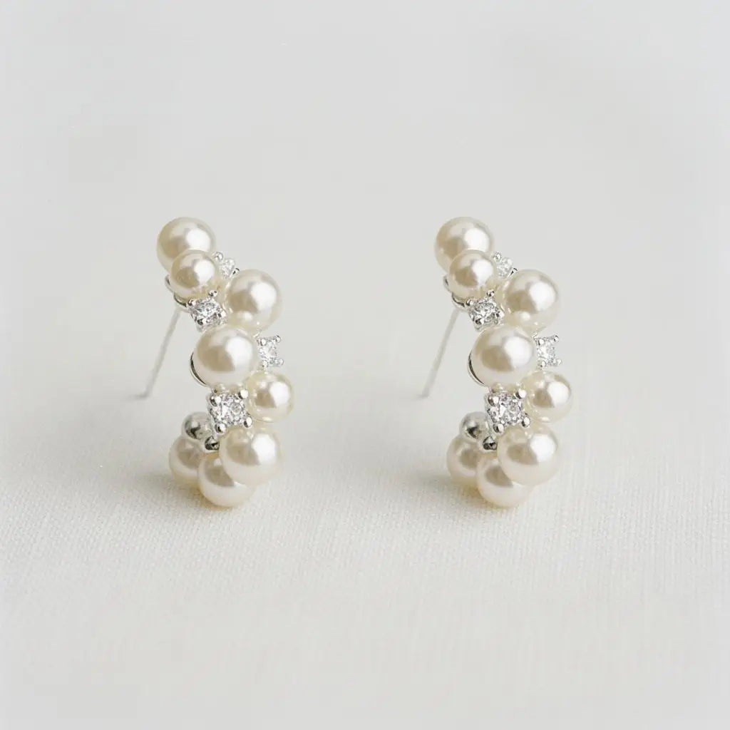 Elegant Pearl and Gemstone Drop Earrings
