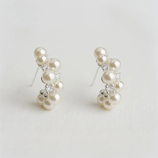 Elegant Pearl and Gemstone Drop Earrings