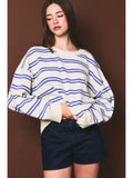 Adventure Awaits Stripe Knit Sweater Top