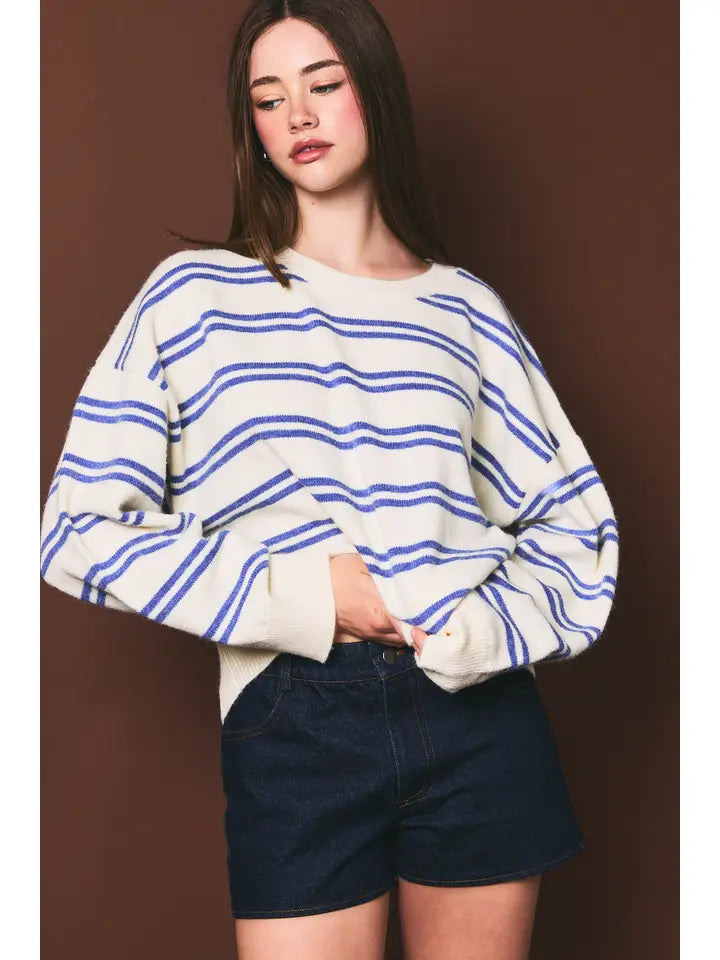 Adventure Awaits Stripe Knit Sweater Top