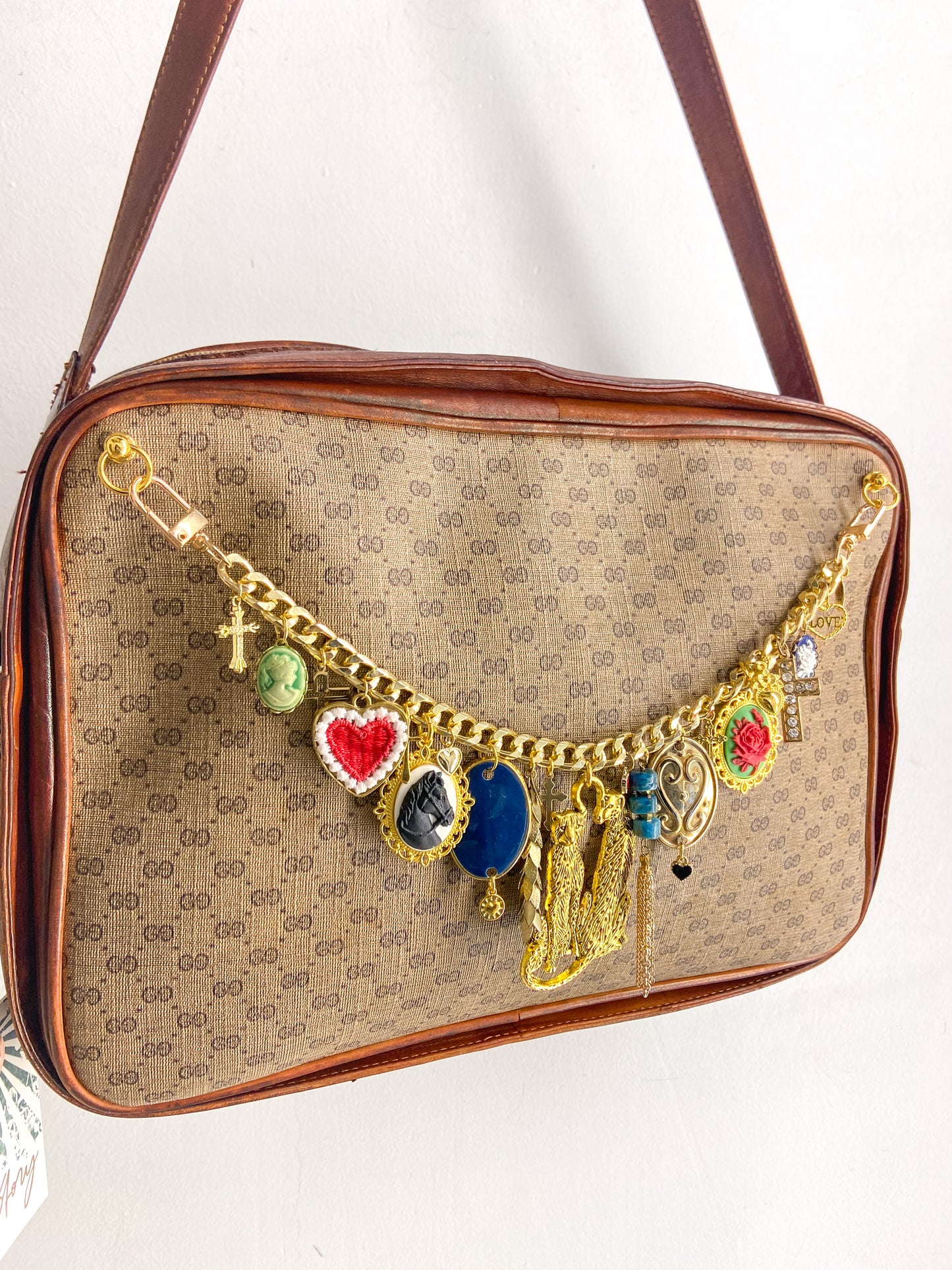 OOAK Vintage Gucci Purse w/ Leather Frame & Bag Chain