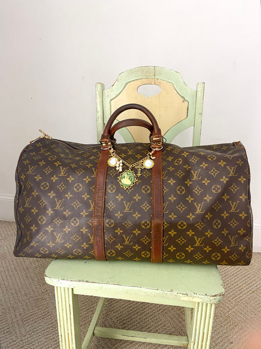 OOAK VINTAGE LV UPCYLED LARGE DUFFLE BAG