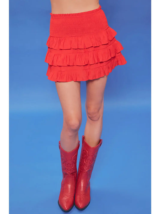 Smocked Skort with Ruffled Layers