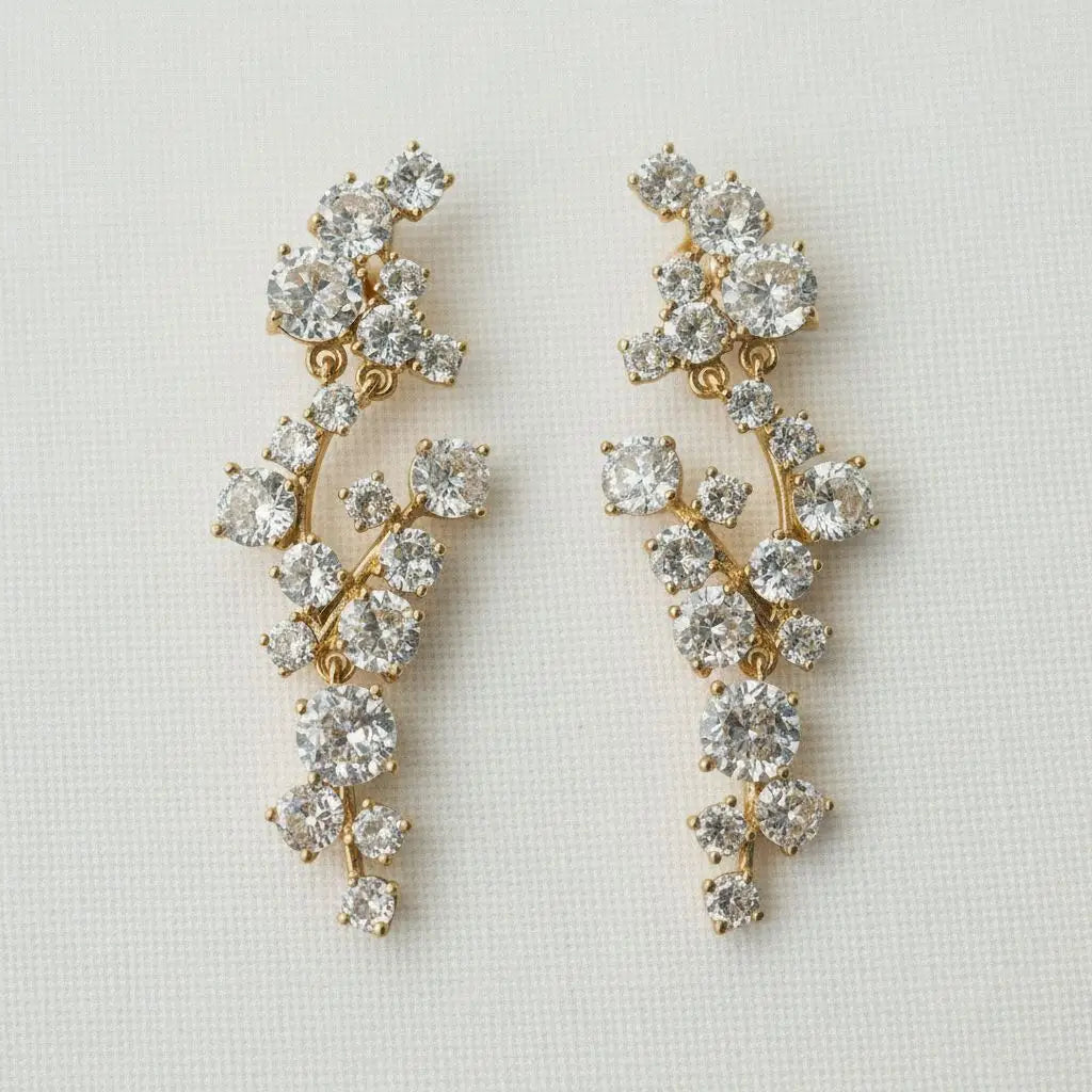 Artistic Vintage-Inspired Gemstone Dangle Earrings