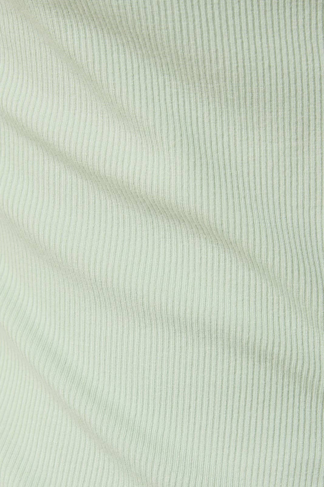 ROUND NECK LONG SLEEVE BUTTON DOWN RIB TOP