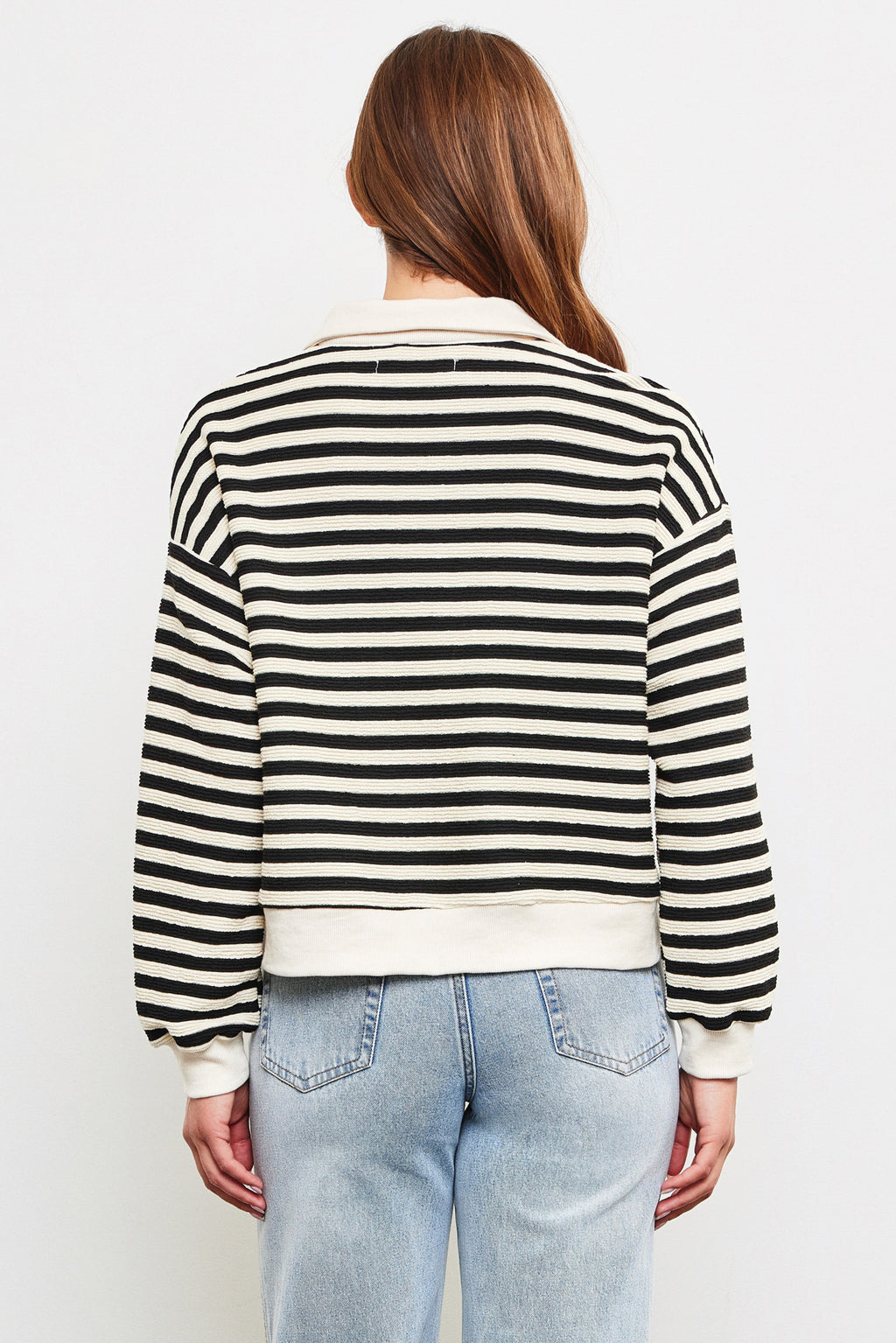 Striped Pullover with Collar