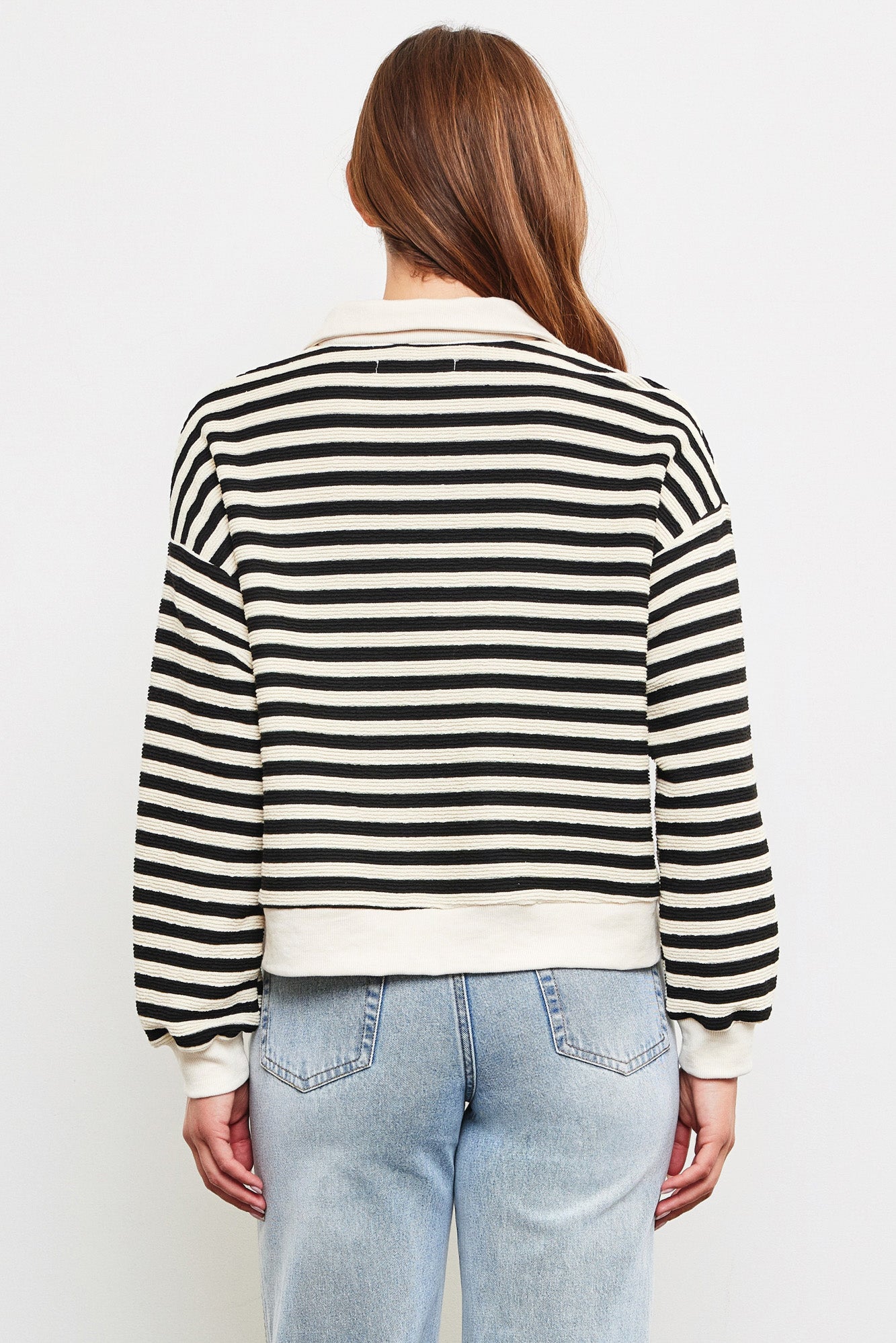 Striped Pullover with Collar
