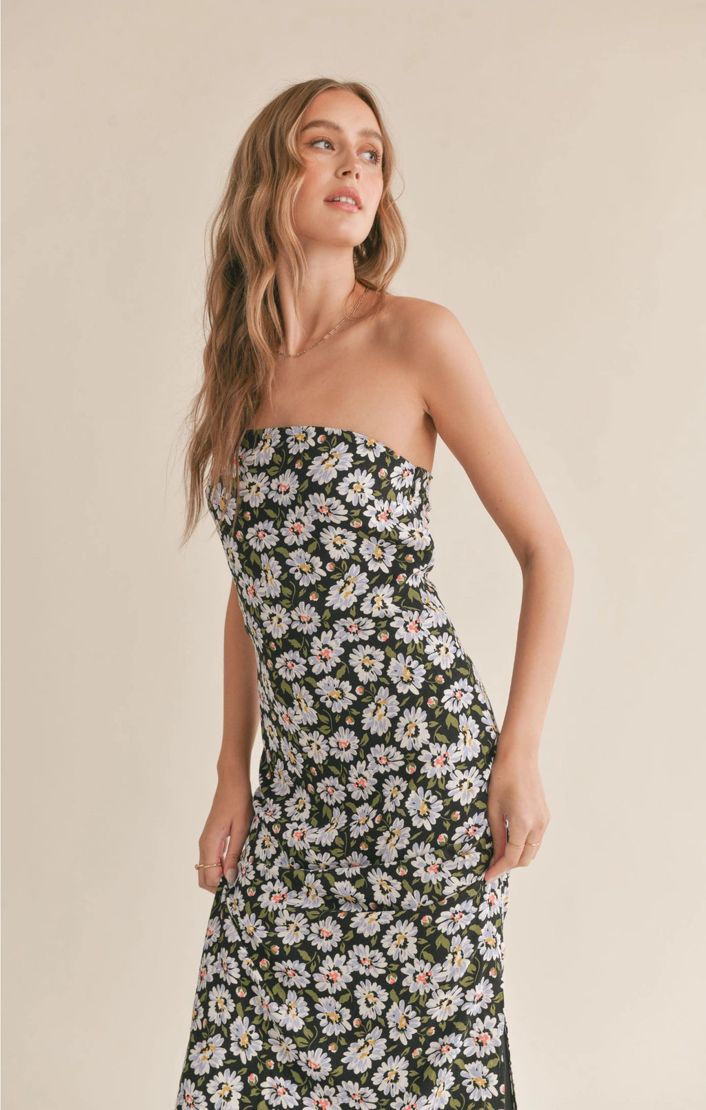 Sadie & Sage Refresh Tube Midi w/ Side Slit