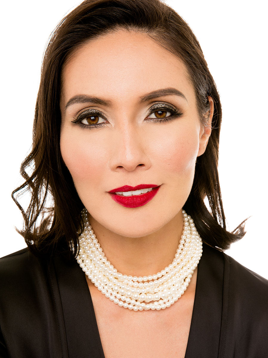 Zenzii 10 Strand Small Pearl Collar Necklace