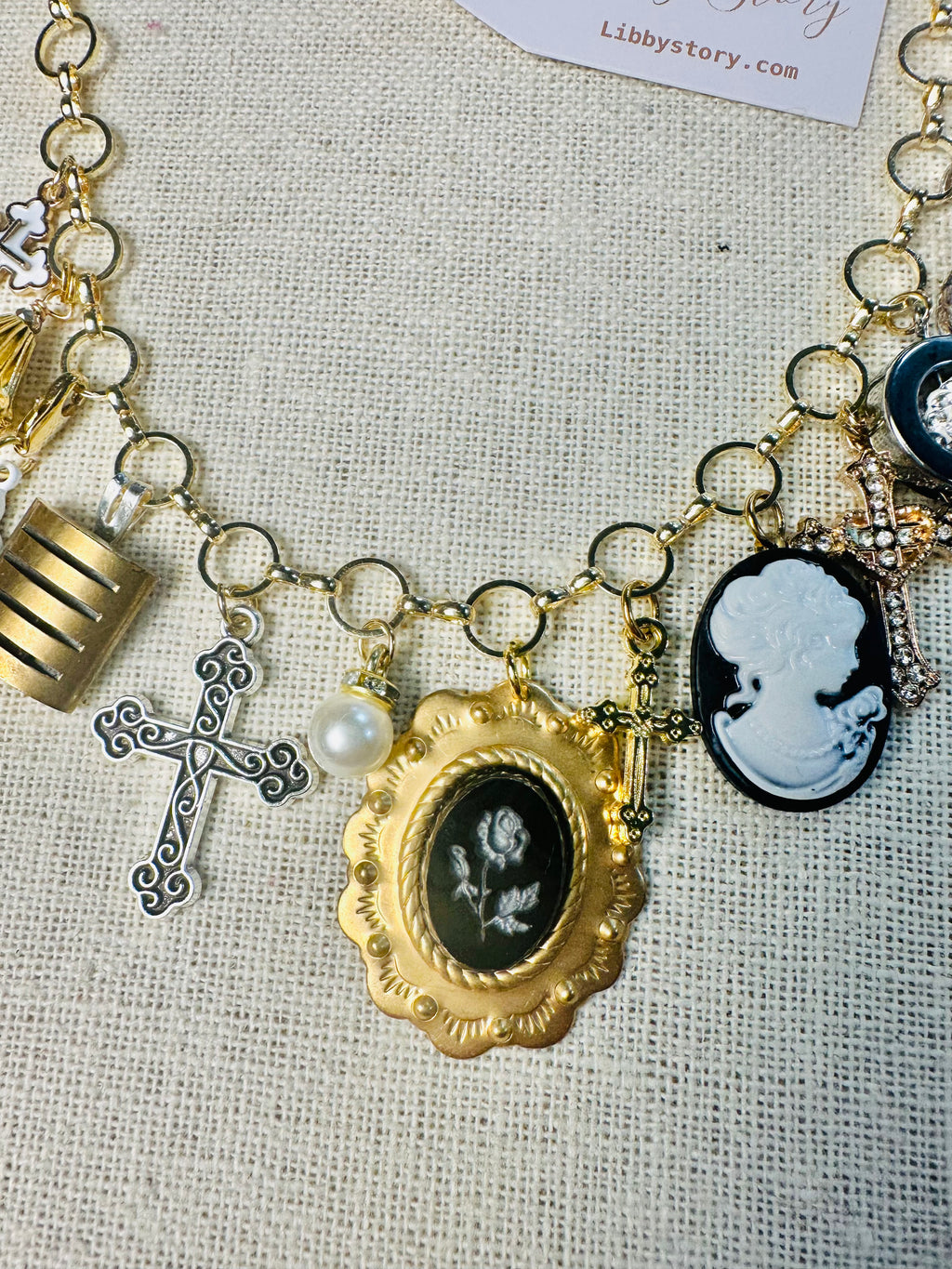 OOAK Cameo Charm Necklace