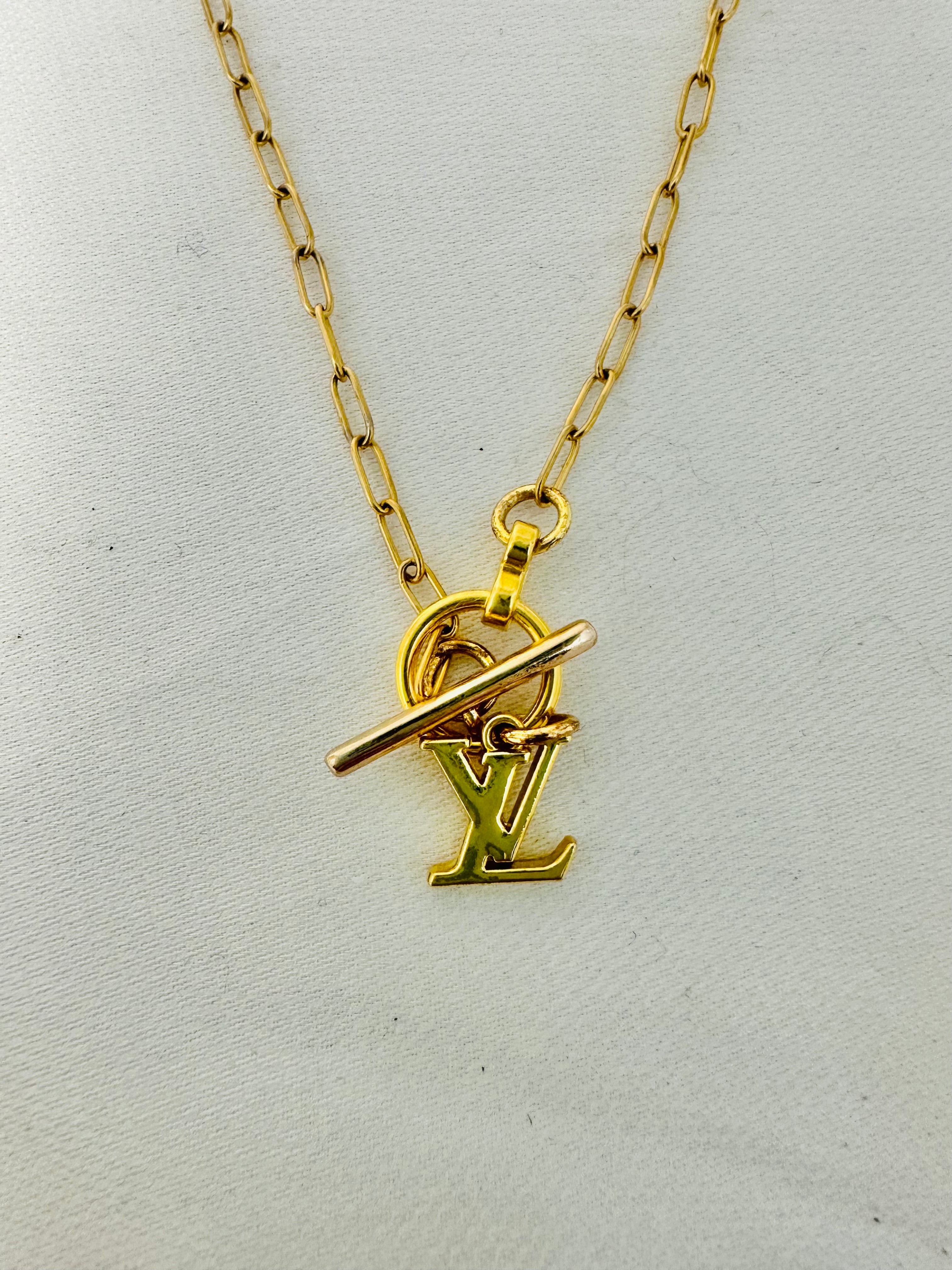 OOAK Genuine LV Zipper Pull Necklace