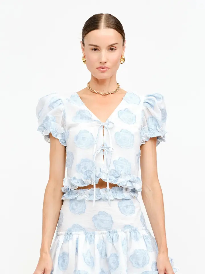 Natalia Blue Floral Top