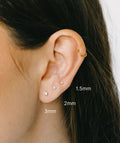 Aiti 2mm Solitaire Cz Flat Back Stud