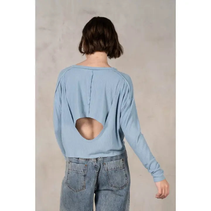 Super Soft Open Back Jersey Pullover