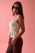 Corduroy Tube Peplum Top