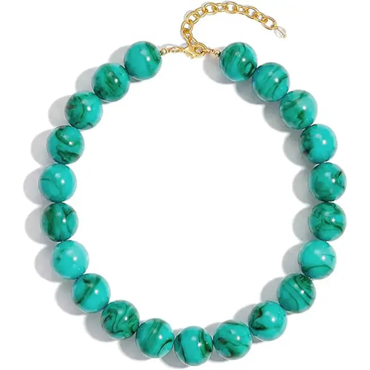 Resin Bead Statement Necklace