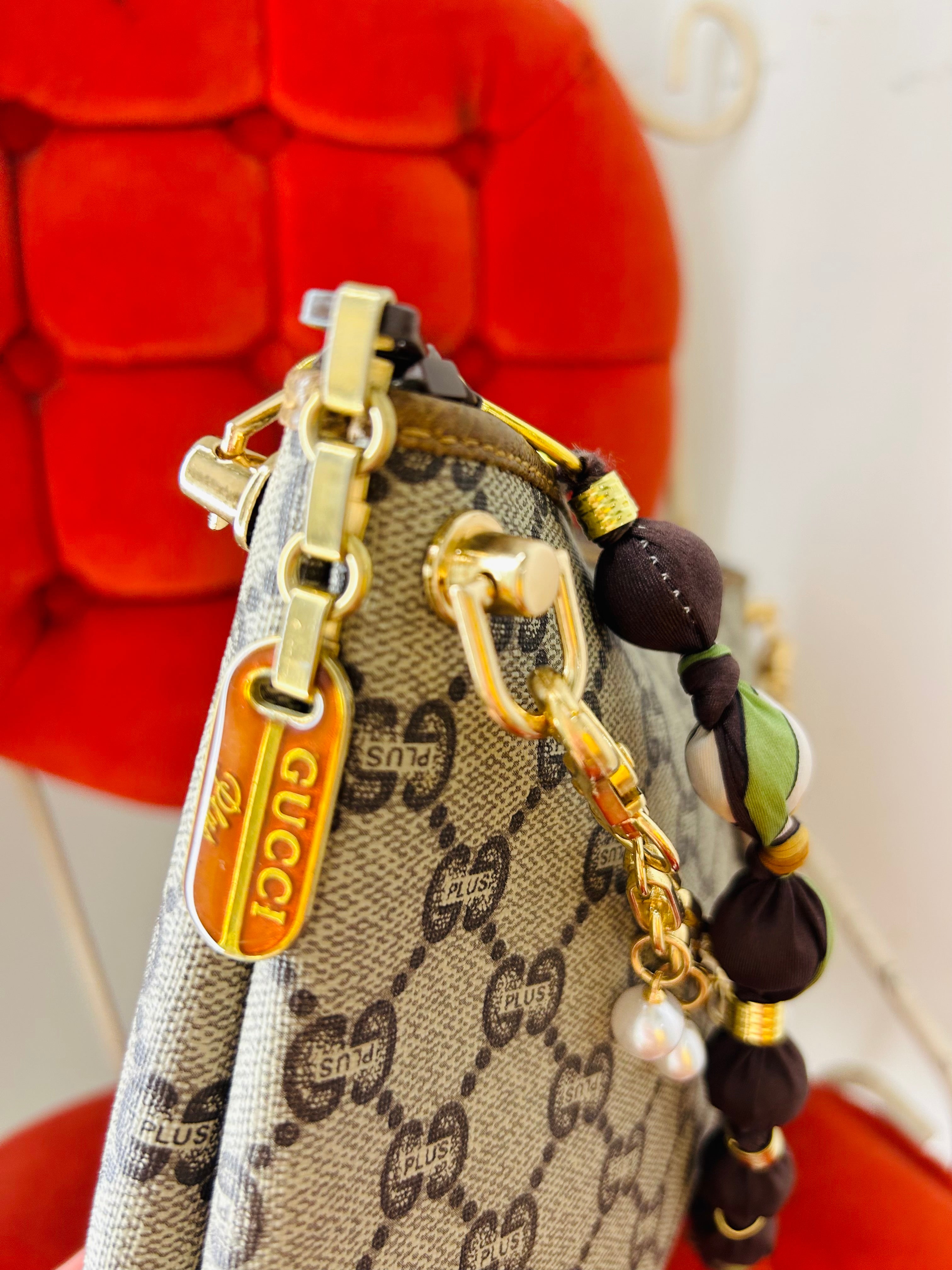 OOAk Vintage Guci Clutch w/ Handmade Strap