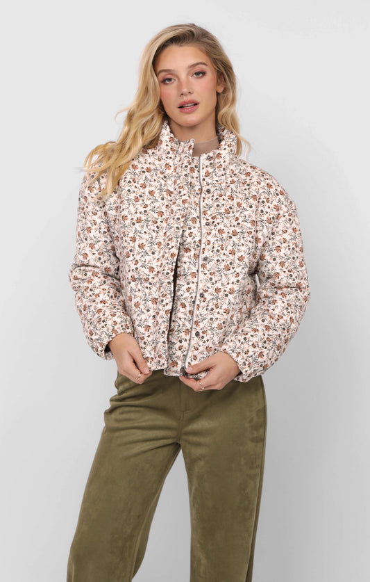 Sadie and Sage Just Looking Floral Cord Jacket