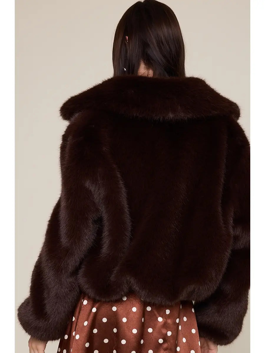 Solid  Casual Faux Fur Jacket
