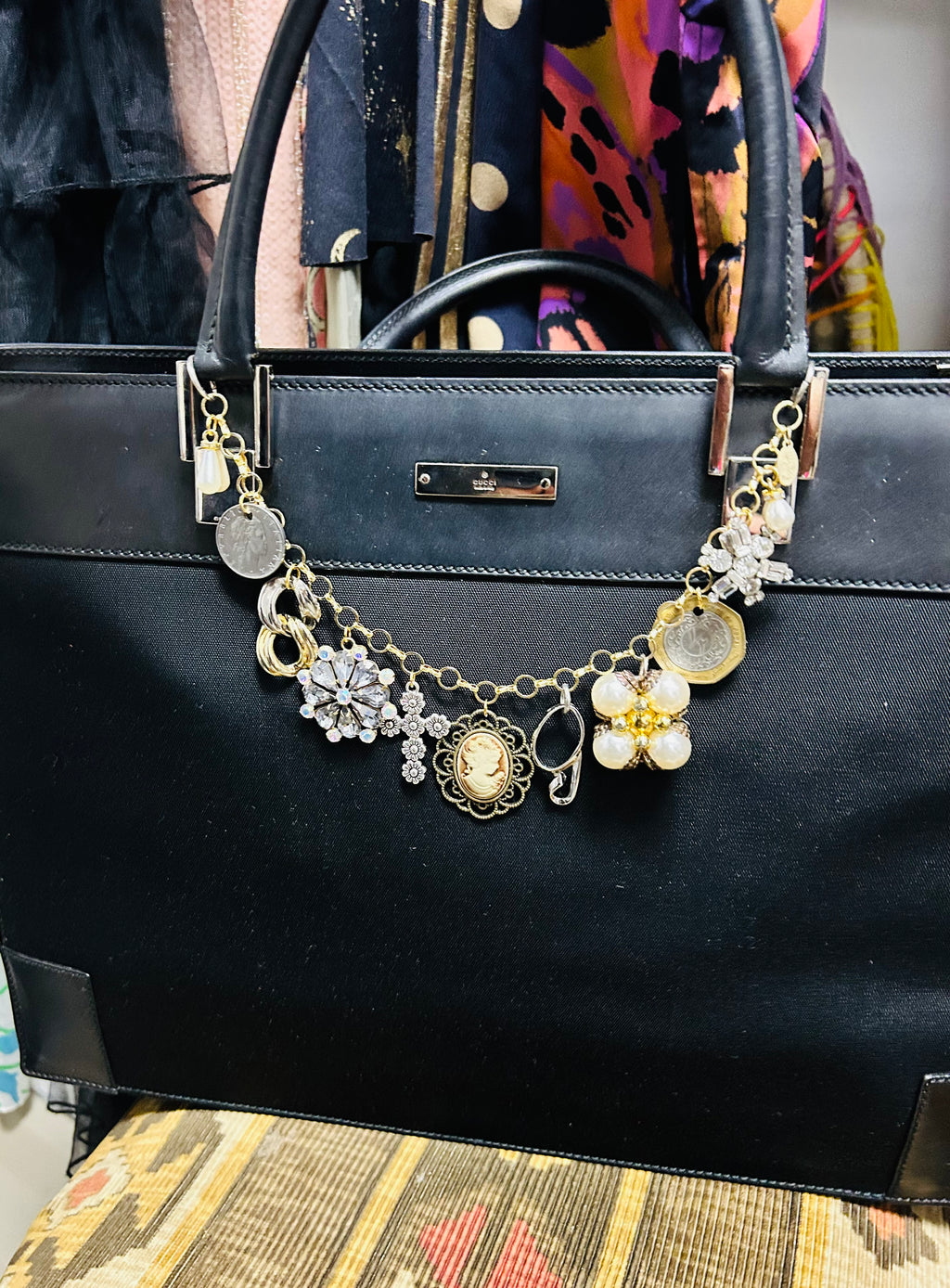 OOAK Vintage Gucci Executive Style Bag w/ Bag Chain