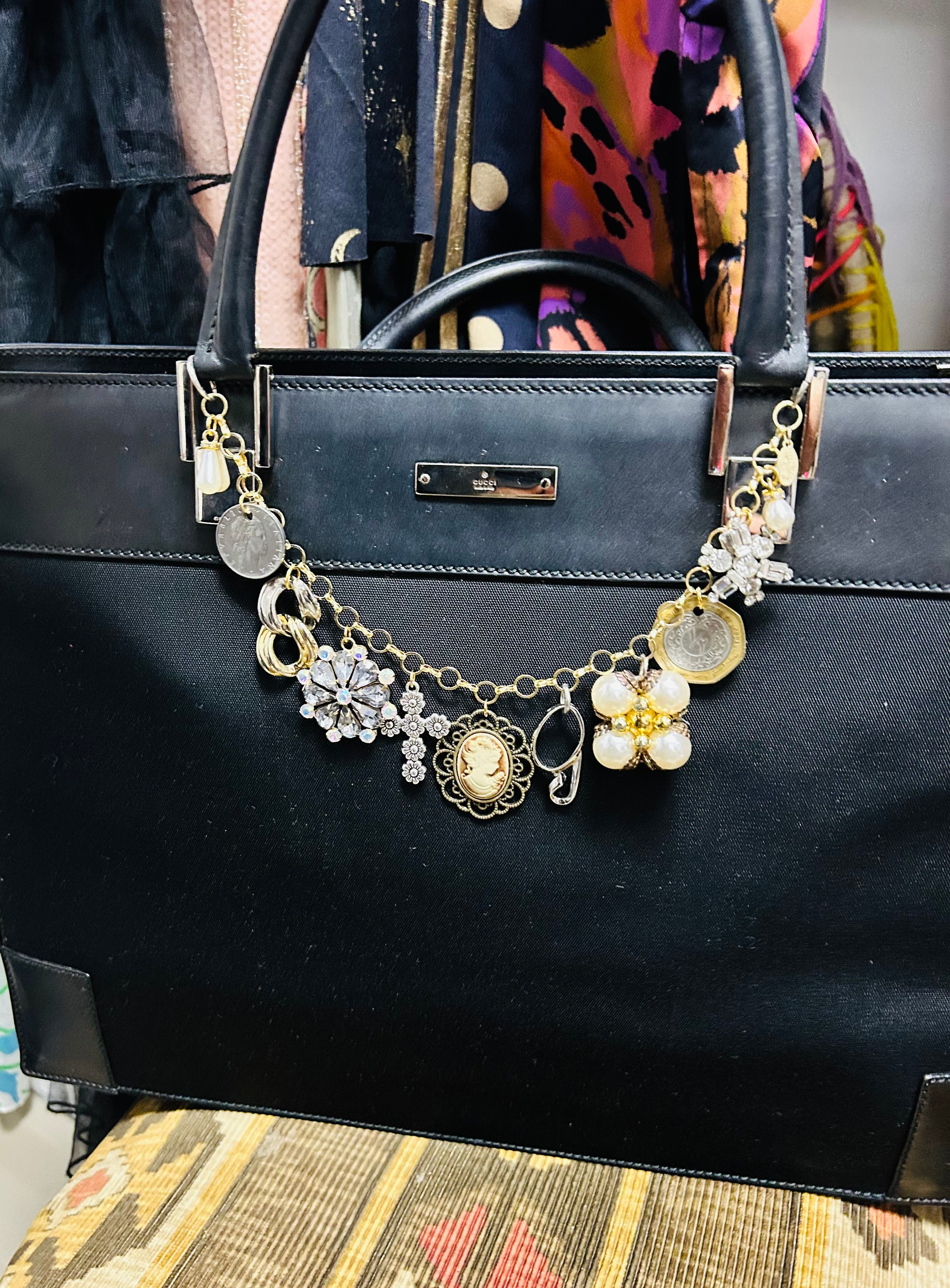 OOAK Vintage Gucci Executive Style Bag w/ Bag Chain