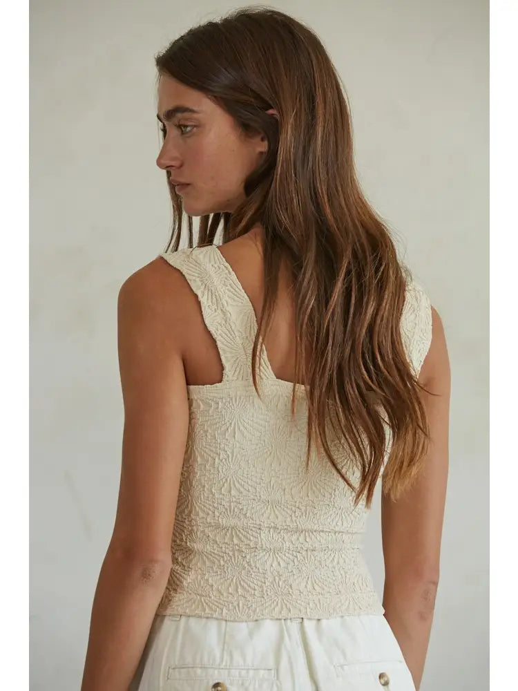 Knit Modal Nylon Spandex Seamless Jacquard Tank