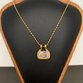 Square Zircon 18K Gold Plated Stainless Steel Necklace