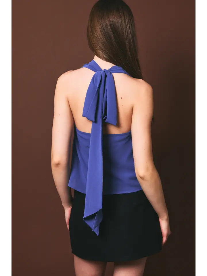 Cowl Neck Top with Attached Scarf