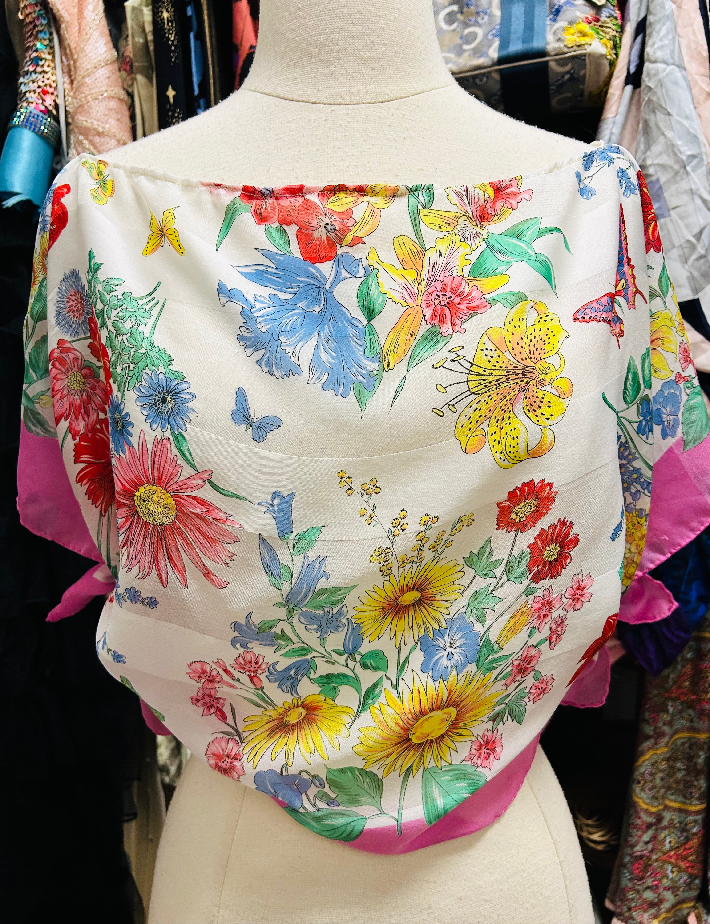 OOAK Vintage Floral Scarf Top