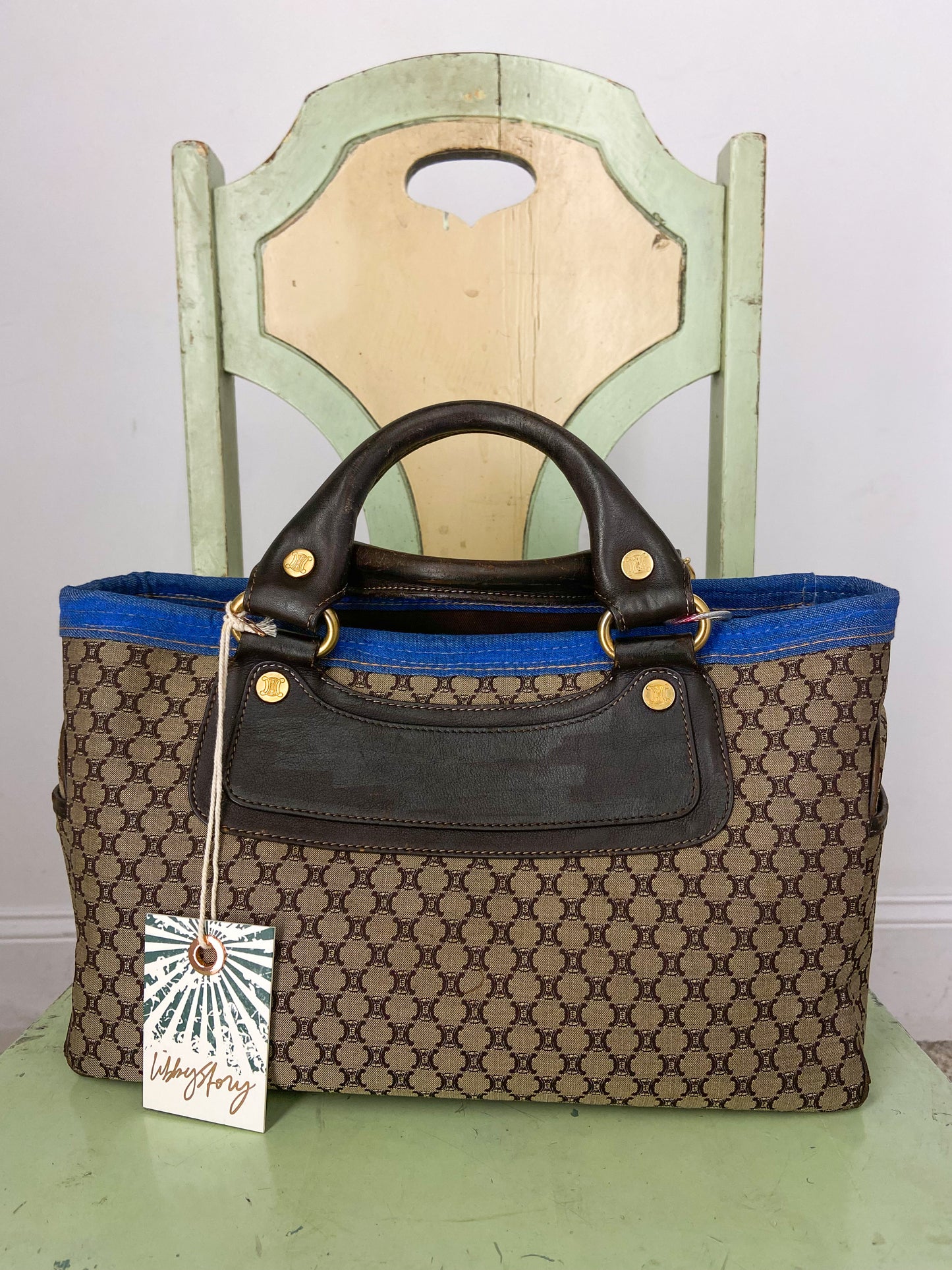 OOAK Vintage Celine Denim Trim Purse