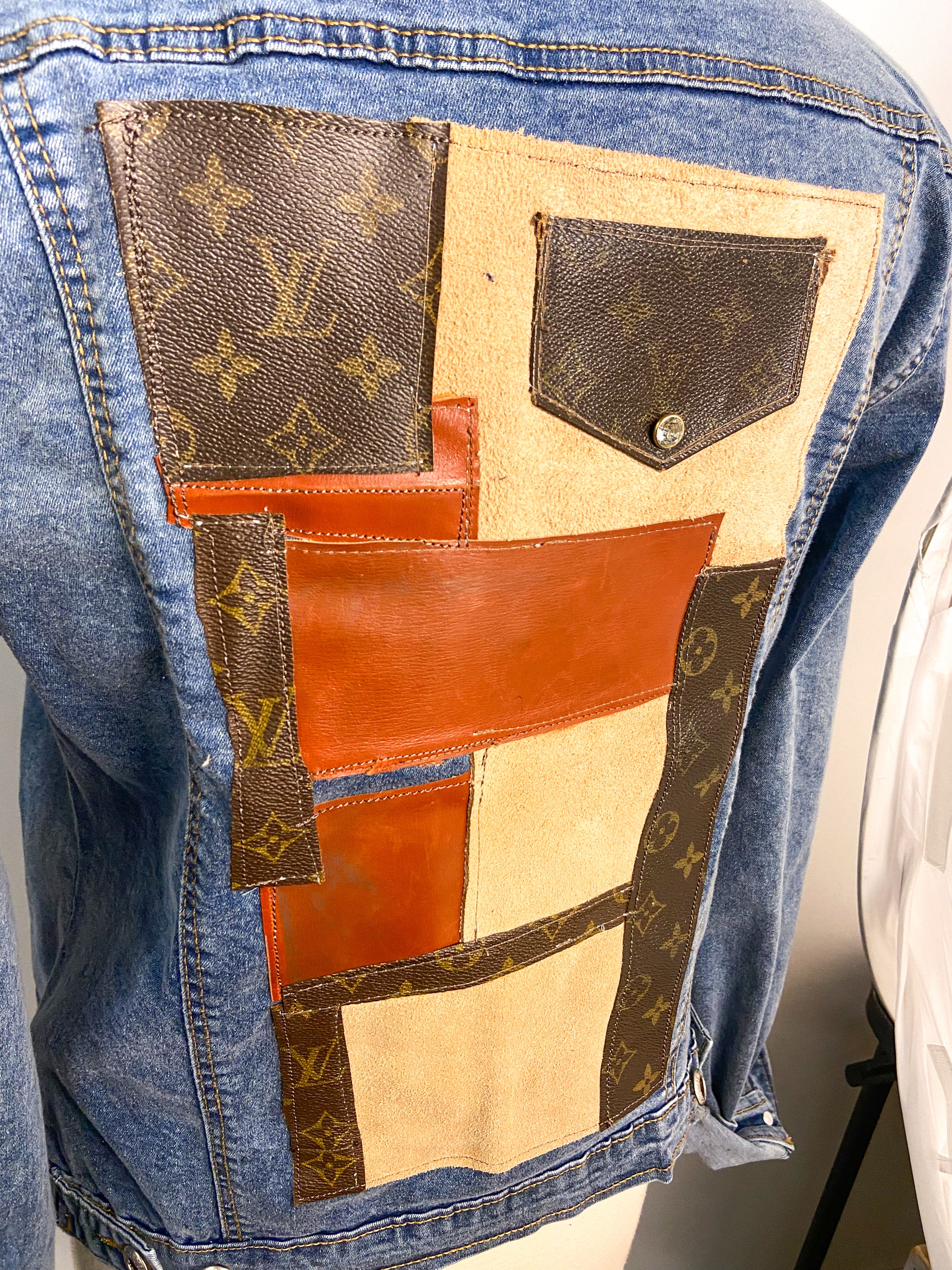 OOAK LV & Suede Denim Jacket