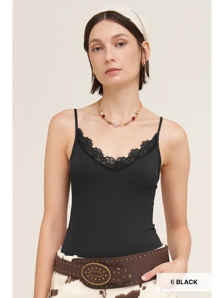 NikiBiki Lace Trim V-Neck Cami