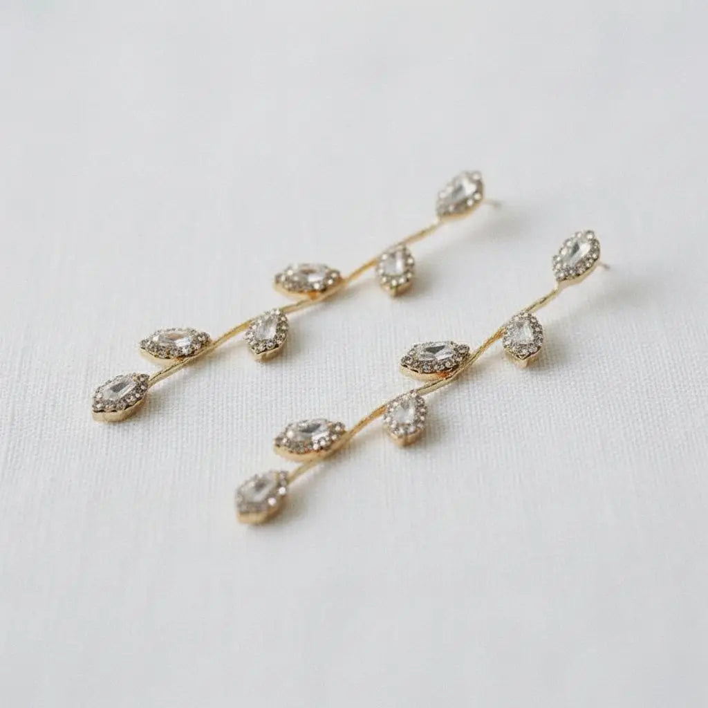 Elegant Long Leaf Dangle Earrings