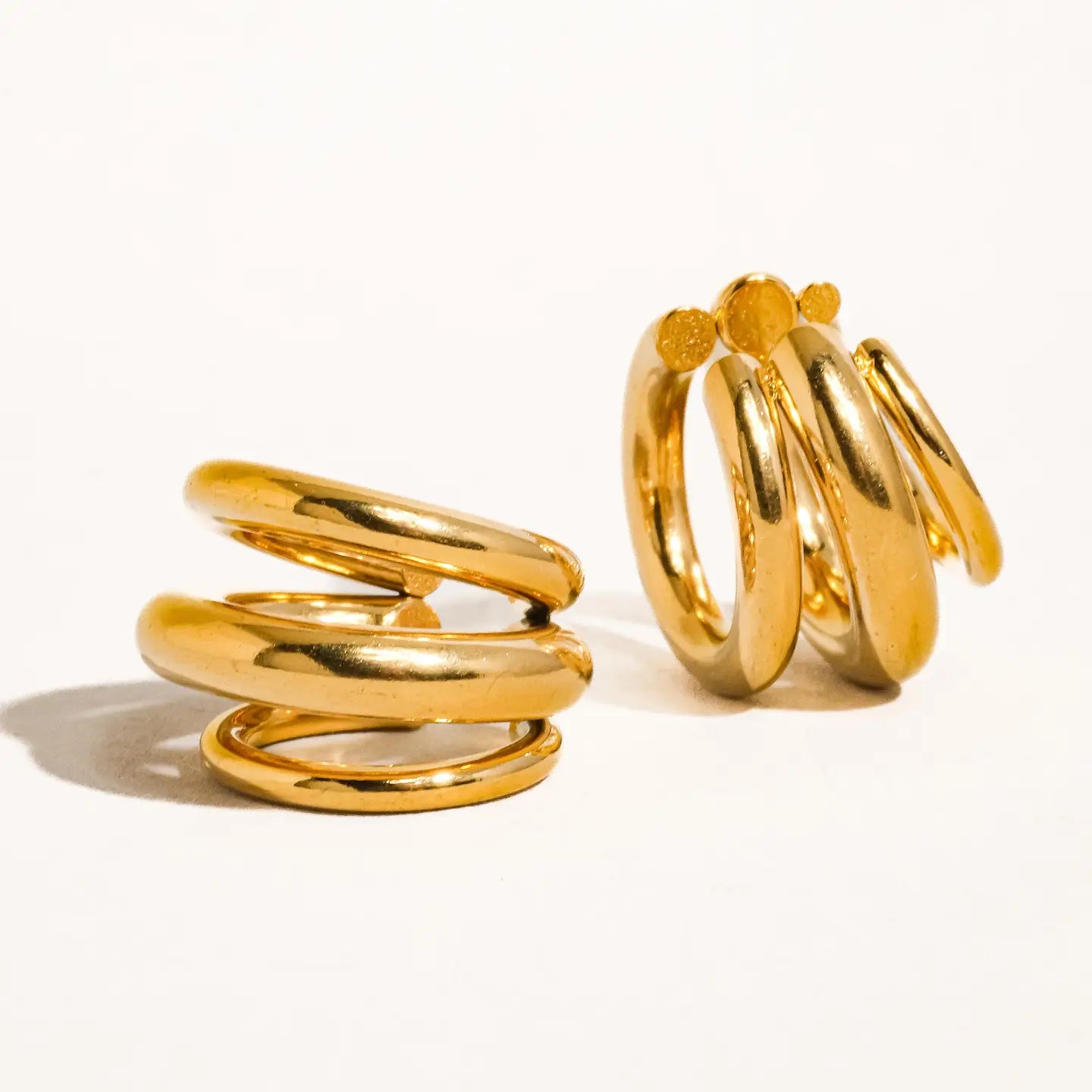 Ames 18K Gold Non-Tarnish Trilayer C Hoop Ear Cuff