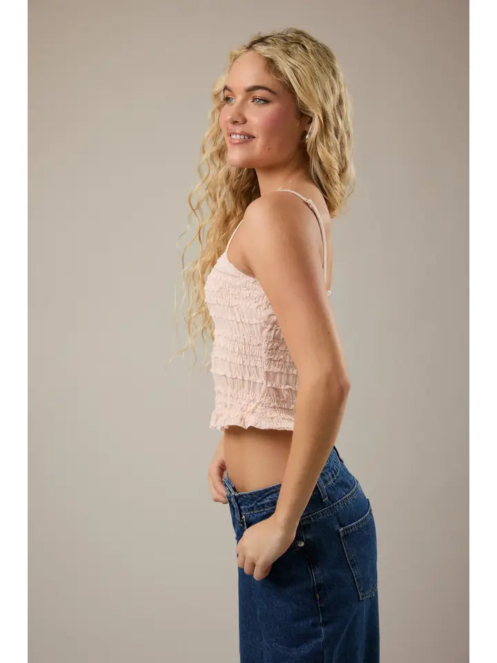 Ruffled Fabric Cami Top