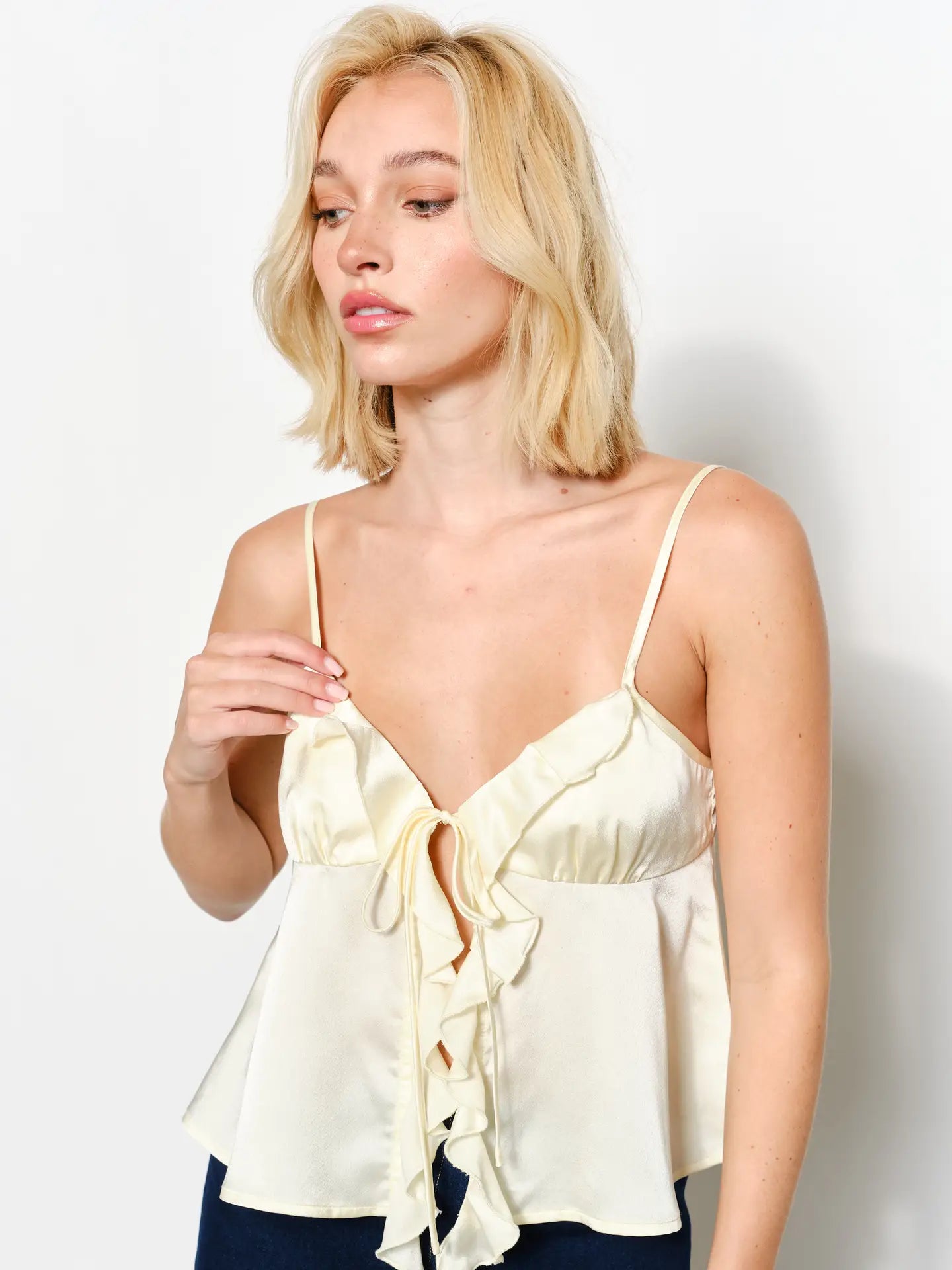 Natalie Satin Ruffle Cami