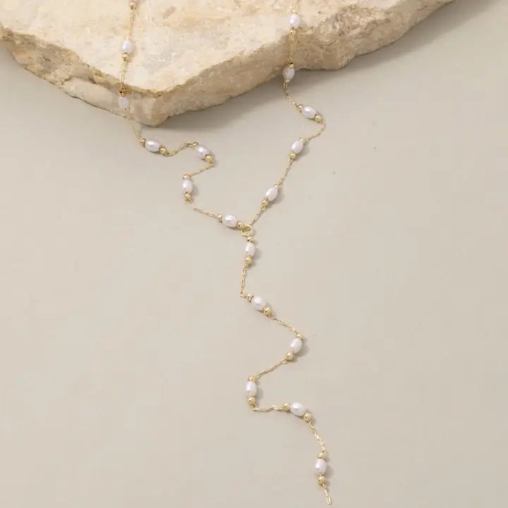 Pearl Station Lariat Y-Necklace
