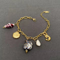Conch & Shell & Lobster Charm 18K Golden Ss Bracelets