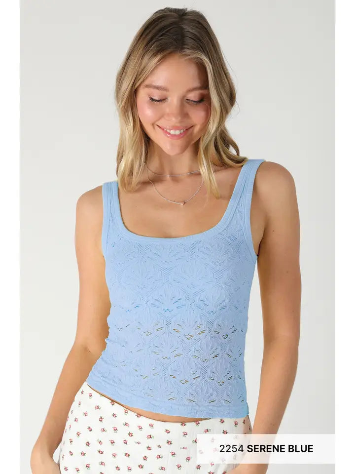 NIkiBiki Floral Textured Lace Tank