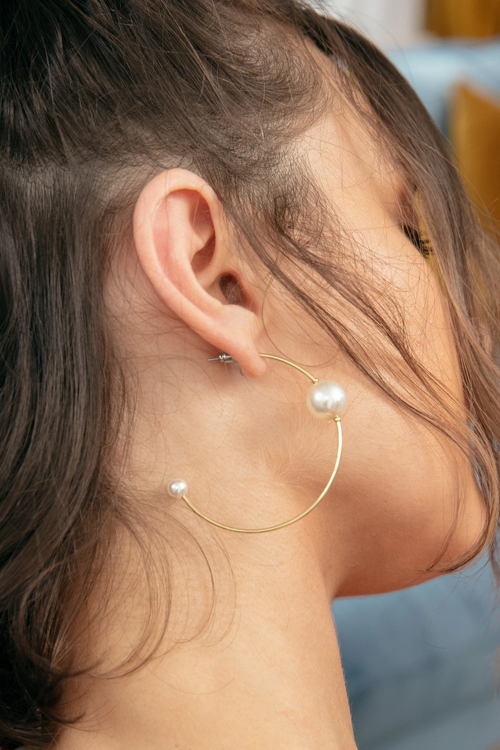 Zenzii Double Pearl Hoop Earring