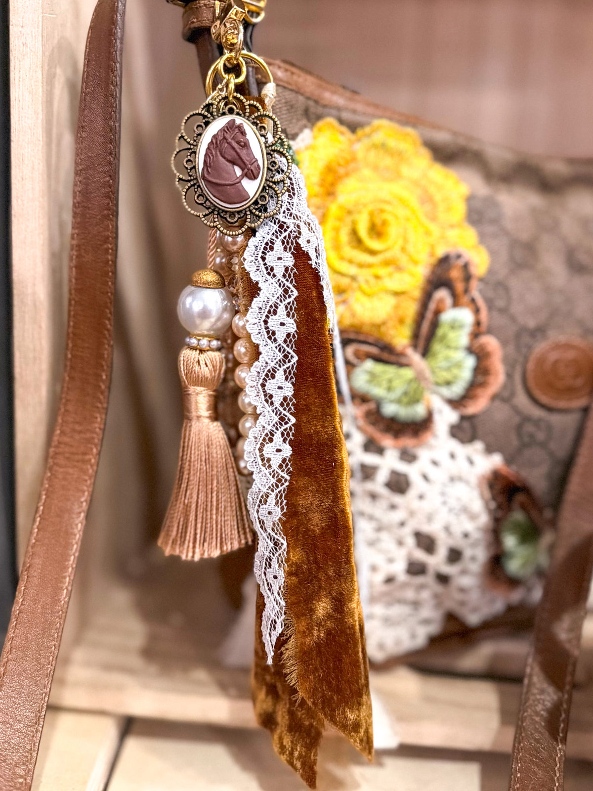 OOAK Handmade Resin Horse Cameo Charm