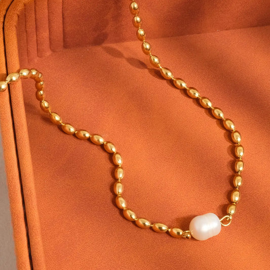Vigne 18K Gold Pearl Ball Chain Necklace