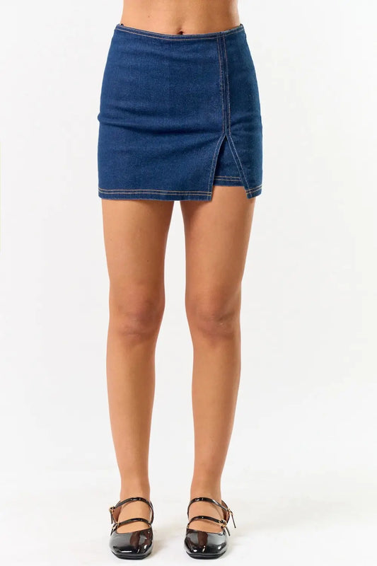 Stretch Denim Skort