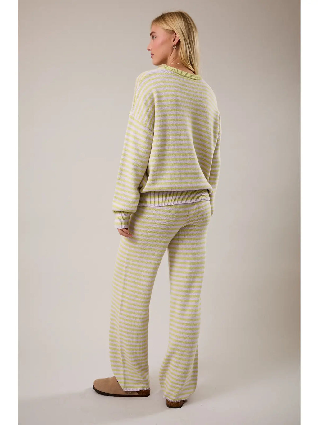Wide Leg Stripe knit Pants