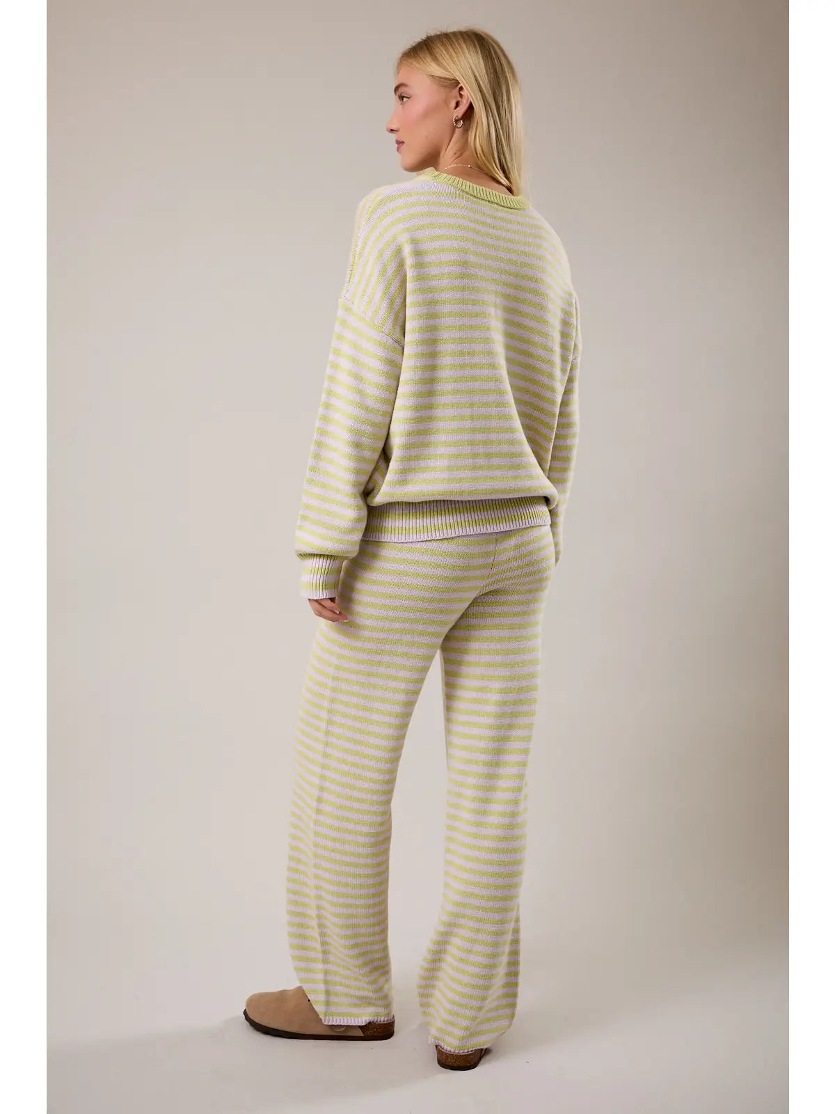 Crew Neck Stripe knit Sweater
